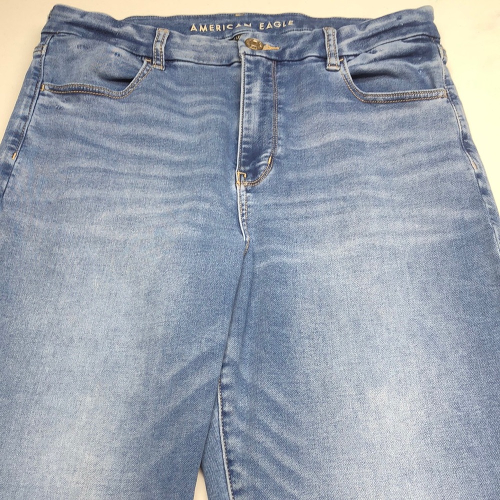 American Eagle Outfitters Blue Jeggings with Worn-In Look